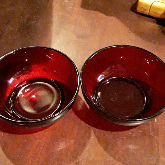 RUBY GLASS Other - RUBY GLASS CEREAL BOWLS ( 2 ).